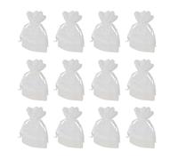 Operitacx Petites Pochettes Blanches Respirant et Lavable à Motif Dentelle Lot de 12 pour Rangement Bijoux, Paquet à Cordon en Fil de Lait pour Fleurs Séchées et Petits Objets