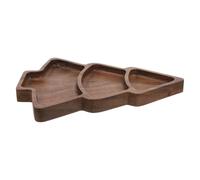 Operitacx Plateau de Service en Bois Marron D'arbre de Noël, Plateau à Dessert Décoratif et Facile à Nettoyer pour Présenter Friandises et Charcuteries Lors des Célébrations Réutilisable
