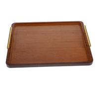 Operitacx Plateau de Service Rectangulaire avec Poignées, Petit 30x20 CM | Acier Inoxydable, Style Rustique Simple, pour Fruits et Thé, Usage Salle à Manger et Présentation