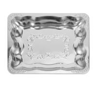 Operitacx Plateau de service rectangulaire : coupe à fruits en acier inoxydable de 28 cm (11 po) - plateau en métal gaufré - organiseur de comptoir de cuisine vintage pour le café et le thé