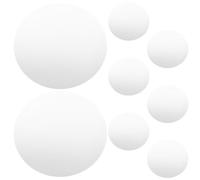 Operitacx Plateau Miroir Rond en Acrylique (Lot de 8), présentoir Circulaire pour Centre de Table, Assiette décorative argentée de 15 cm pour Bougies, idéale pour Les compositions de Mariage.