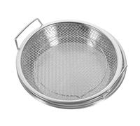 Operitacx Set de 2 Assiettes de Friture en Acier Inoxydable Argenté Panier Égouttoir Rond pour Maison et Hôtel, pour Biscuits et Friandises