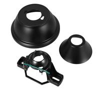 Operitacx Support de Fixation pour Ventilateur de Plafond Cathédrale en Alliage de Zinc Noir, Kit D'installation Facile avec Rotule et Accessoires pour Ventilateur Plafond Intérieur,