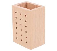 Operitacx Support pour Accessoires d'Outils à Ongles en Bois 18 Trous, Bloc Organisateur Pratique pour Rangement Onglerie et Bureau