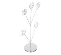 Operitacx Support pour Arbre à Photos avec Base Ronde en Fer Argenté, Porte-Cartes avec Pince, Décor Élégant pour Événements et Restaurants, Facile à Nettoyer et Stable