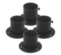 Operitacx Supports de Tringle en Acier Inoxydable Noir 304 Lot de 4 Douilles Amovibles Finition Soignée , Installation Latérale pour Barre Porte-serviettes pour Salle de Bain