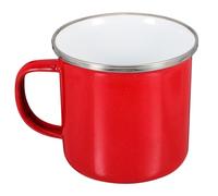 Operitacx Tasse à Café avec Poignée en Fer Vintage en Émail Rouge 500ml Design Rétro Élégant, Maison Activités en Plein Air