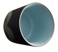 Operitacx Tasse à Thé en Céramique Vintage Noire, Facile à Nettoyer et Sûre, Forme Ronde Simple et Élégante, Bureau Maison