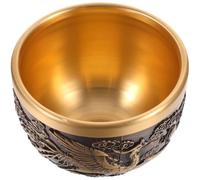 Operitacx Tasse à Thé Robuste et Pratique en Cuivre Vintage Motif Dragon et Phénix, Forme Unique à Fond Plat pour Bureau ou Restaurant