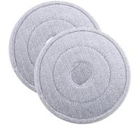 Operitacx Tête de Balai de Rechange Ronde Microfibre Lavable 2 Pièces pour Balai Rotatif, Accessoires de Nettoyage Maison pour Sols Carrelage Parquet, Compatible Vadrouille Essoreuse