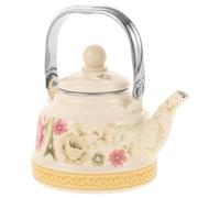 Operitacx Théière en Émail Vintage 1,1l pour Cuisinière à Gaz, Bouilloire Élégante Design Simple, Facile à Verser, pour Préparer Thé et Lait la Maison
