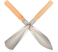 Operitacx Truelles de Jardinage Outil Lourd Lot de 2 en Acier Inoxydable Manches en Bois pour Cultiver Le Sol, pour Jardin et Verger