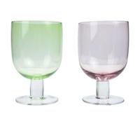 Operitacx Verres à Vin Design à Bouche Profonde Incassables Lot de 2 en Verre Élégant Couleur Aléatoire Pratique pour Fêtes et Anniversaires