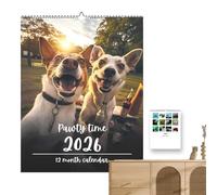 Opilroyn Calendrier mural 2026 avec photos de chiens - Organiseur mural 12 mois pour anniversaire, fête, , parents, propriétaires d'animaux de compagnie, hommes et adultes