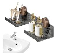 Opilroyn Étagère sur robinet pour salle de bain, étagères murales de salle de bain | Organisateur avec ventouses en acier au carbone économiseur d'espace pour exposer des parfums petits espaces