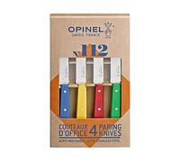 Opinel - Coffret de 4 Couteaux d'Office N°112 - Lame en Acier Inoxydable 10 cm - Idéal en Cuisine - Garanti à Vie - Fabrication Française - Couleurs Classiques