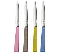 Opinel - Boîte de 4 Couteaux de Table N°125 Bon Appétit Campagne - Lame Acier Inox - Manche Charme - Fabrication Française - Rose, Gris, Tilleul et Azur