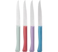 Opinel - Coffret 4 Couteaux de Table Bon Appétit+ Glam - Lame Denture Velours Inox - Manche Confort - Fabrication Française - Bleu Canard, Violet, Sauge, Grenat