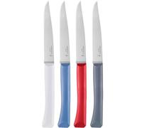 Opinel - Coffret 4 Couteaux de Table Bon Appétit+ Primo - Lame Denture Velours INOX - Manche Confort - Fabrication Française - Bleu, Rouge, Nuage, Anthracite