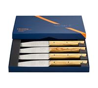Opinel Coffret de 4 couteaux de table Facette – lame lisse – frêne