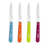 Opinel - Coffret de 4 Couteaux d'Office N°112 - Lame en Acier Inoxydable 10 cm - Idéal en Cuisine - Garanti à Vie - Fabrication Française - Couleurs Acidulées