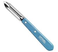 Opinel Couteau à éplucher en acier inoxydable Sandvik pour droitiers et gauchers - Manche en bois de hêtre bleu clair - Taille unique
