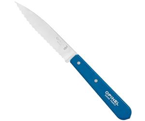 Opinel - Couteau cranté à tomates 10 CM manche bois bleu N°113 - OPINEL