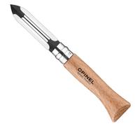Opinel - Eplucheur de Poche pour Fruits et Légumes - Lame 6 cm Acier Inox, Manche Bois de Hêtre - Epluche-Légumes pour Gauchers et Droitiers - Coupe Facile