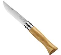 Opinel - N°06 Couteau de Poche en Boîte - Lame 7 cm Acier Inox, Manche Bois d'Olivier, Usage Quotidien, Bague de Sécurité Virobloc - Fabrication Française