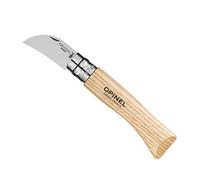 Opinel - N°07 Couteau Châtaigne et Ail - Lame Bec d’Oiseau 4 cm Acier Inox - Manche Bois de Châtaigner - Bague de Sécurité Virobloc - Fabrication Française