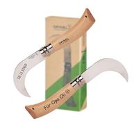 OPINEL N°10 Couteau de jardinier avec gravure personnalisée - manche en bois de hêtre et lame courbe en acier inoxydable | Couteau de jardin pour plantes, vignes et activités en plein air