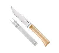 Opinel - Set Fromage - 1 Couteau à Fromage Emboîtable, 1 Fourchette à Fromage - Lame 12,5 cm Acier Inox - Manche Bois de Hêtre - Fabrication Française