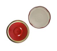 OPIROS Capsules Twist Off Avec Flip Diamètre 70 mm Avec Bouton Central De Contrôle Clic Clac Couleur Rouge Or Couvercles Pour Bocaux En Verre Conserve Confitures Passées (20)
