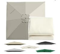 OPOLDBDMAC Carré Toile De Rechange pour Parasol Déporté 2.5x2.5m, Housse De Rechange pour Parapluie De Terrasse, 8 Baleines Auvent De Remplacement pour Jardin Plage Cour(Off-White,3x3m/9.8x9.8ft)