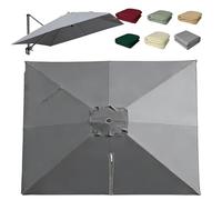 OPOLDBDMAC Rectangulaire Housse De Rechange pour Parasol Déporté 7 Baleines, 2.5x2.5m 3x4m Toile De Rechange pour Parasol D'extérieur，Auvent De Rechange Résistant Aux UV(Gray,4x3m/13x10ft)