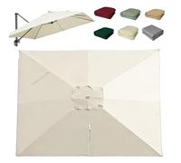 OPOLDBDMAC Rectangulaire Housse De Rechange pour Parasol Déporté 7 Baleines, 2.5x2.5m 3x4m Toile De Rechange pour Parasol D'extérieur，Auvent De Rechange Résistant Aux UV(Off-White,3x3m/10x10ft)