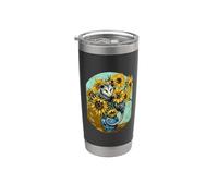 Opossum fantaisiste dans un vase de tournesols de style Van Gogh Gobelet isotherme en acier inoxydable double paroi