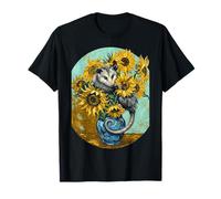 Opossum fantaisiste dans Un Vase de tournesols de Style Van Gogh T-Shirt