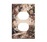 Opossum Plaque murale duplex en plastique beige de taille standard pour prises électriques pour nouvel appartement, maison, chambre à coucher, bureau
