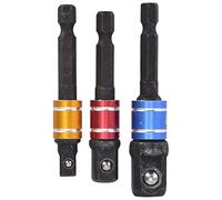OPPWONG Adaptateur de Douille Ensemble de Conversion en Acier au Chrome Vanadium Durable pour Tournevis 3 Pièces Kit D'Outils D'extension à Tête Carrée à Tige Hexagonale de 1/4 Po pour Outils