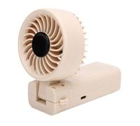 OPPWONG Brasseur D'air Portable pour Voyage et Bureau, 5200mAh (Apricot) | Ventilateur pliable silencieux à 6 vitesses avec lampe de poche et batterie externe pour le camping