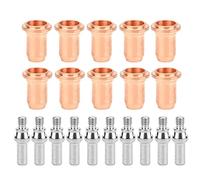 OPPWONG Kit D'électrodes et de Buses pour Torche PT60, Ensemble de 10 Consommables de Haute qualité pour un Travail Efficace, en Cuivre Rouge, électrode 52582 et Buse 51312, Diamètre de Trou de 1,0