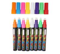 OPPWONG Marqueur à Craie 8 Pièces, Stylos à Craie Liquide, Marqueurs pour Tableau aux Couleurs Vives et Vibrantes, Idéal pour le Verre, le Tableau, le Métal, le Plastique, la Céramique et le