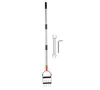 OPPWONG Motoculteur Rotatif, Cultivateur à 4 Lames Réglable, Manche de | Motobineuse à Main 2-en-1 en Acier Inox, Manche Amovible, 16 Cm de Large