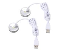 OPPWONG Petite Lumière LED, 2 Pièces Prise USB 5V 1W Mini Projecteur USB Petite Lumière Ronde Mobile avec Câble de 4,2 Pieds pour Vitrines, Armoires à Bijoux, Placards (lumière blanche)