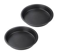 OPPWONG Plateau à Pizza en Acier au Carbone, Plat de Cuisson Professionnel pour la Cuisine, 2 Pièces pour Chauffer Uniformément les Aliments, Fournitures de Boulangerie (6 pouces)
