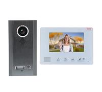 OPPWONG Système D' Vidéo Moniteur Intérieur de 7 Pouces Système de Bus à 2 Fils avec Lumière Blanche LED Nocturne et Caméra Résistante aux Intempéries pour Immeuble de Bureaux à (1 ménage