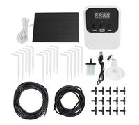 OPPWONG Système D'arrosage Automatique Solaire 15 Pots Batterie 2000mAh | Kit D'Irrigation Goutte à Goutte, Boîtier ABS, Utilisation sur Balcon et Terrasse, Seau de Source D'eau, Irrigation