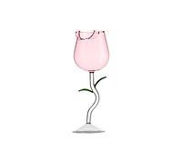 OPPWONG Verre à Vin élégant en Forme de Rose, Gobelet à Cocktail pour Bar de Fête, Verre à Haute Teneur en Borosilicate, 280 Ml, Transparent, Vert, Rose, adapté aux Fêtes, Restaurants, Discothèques,