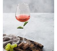 OPPWONG Verre à Vin élégant en Forme de Rose, Gobelet à Cocktail pour Bar de Fête, Verre à Haute Teneur en Borosilicate, 280 Ml, Transparent, Vert, Rose, adapté aux Fêtes, Restaurants, Discothèques,